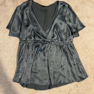 Torrid Silver Peplum Short Sleeve Top